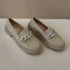 Tamaris Damen Schuhe Herbstschuhe Slipper Lackleder Gr.36 Neuwertig Beigeton Top