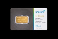 Goldbarren  2,5 Gramm / 999,9