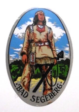 Souvenir-Aufkleber Bad Segeberg Karl May Spiele Winnetou Kalkbergstadion SH 70er
