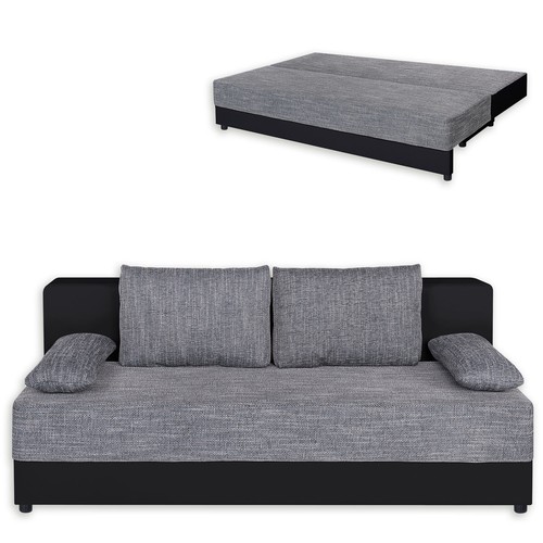 Boxspringsofa grau schwarz - boxspringsofa, grau-schwarz