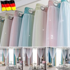 Sterne Vorhang Bunte Doppelschicht Verdunkelungsvorhänge für Kinder Schlafzimmer
