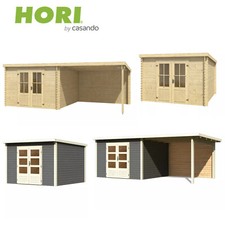 HORI Gartenhaus Skagen Fichte Pultdach Holzhaus Geräteschuppen Profil 28,00 mm