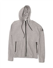 ADIDAS Herren Zip Hoodie Pullover Small Grau Baumwolle AL02