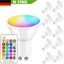 GU10 LED Smart Leuchtmittel RGB Lampe Dimmbar Farbwechsel Birne Fernbedienung#~