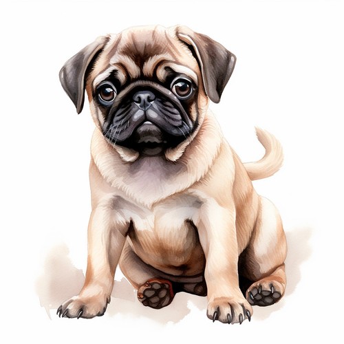 Wandtattoo aufkleber mops - aufkleber,