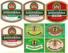 8 alte Bieretiketten DDR+