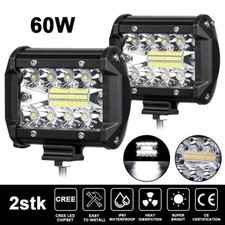 2X 60W LED Arbeitsscheinwerfer Offroad Scheinwerfer 12V 24V Für Jeep SUV Bagger