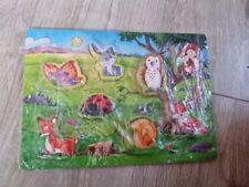 Holz Puzzle Steckpuzzle Waldtiere sehr guter Zustand.