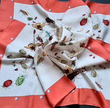 HERMES PARIS 1958 LES INSECTES TUCH 90 SEIDE SCHAL CARRE FOULARD SCARF RARE