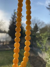 Original Hakiki Osmanli Miskevi Tesbih Kehribar Sari Eski Malzeme A Kalite 36gr.