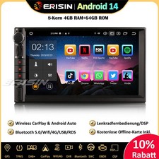 8-Kern 64GB Android 14 Autoradio GPS DAB+ WiFi BT5.0 Navi CarPlay RDS DSP DVB-T2
