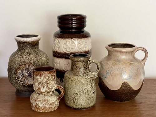 Vintage fat lava keramik - 5x,