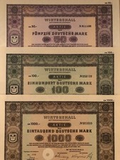 3 x Wintershall AG - BASF / DEA - 50 DM + 100 DM + 1.000 DM - 3 x Top Aktien -