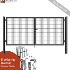 Gartentor Hoftor Tor 2-Flügelig nach Maß 200cm bis 600cm Höhe 180cm Anthrazit 