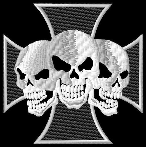 Cross skulls iron on - cross, iron-on