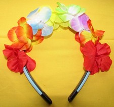 Haarreif mit Blumen in Blau