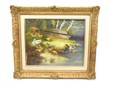 Ölgemälde Enten am See von