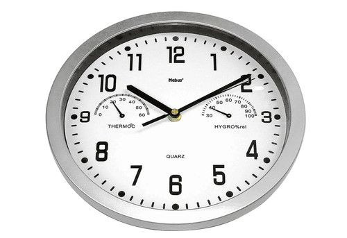 Mebus quarz wanduhr - wanduhr, silber