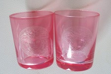 Rosenthal Versace Medusa Windlicht / Teelicht in Pink - 2 Gläser