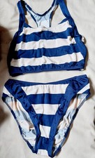 Bikini Bustier Ringerrücken Sun Club gestreift 40 B-Cup Sport Baden Badeanzug