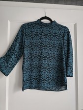 Damenbluse, Türkis, mit