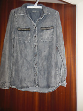 Bluse Geisha Jeans langarm grau Größe XS/34