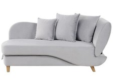 Chaiselongue Samtstoff grau