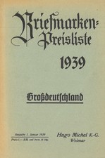 Hugo Michel: Briefmarken-Preisliste 1939 Großdeutschland