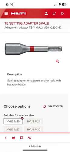 Hilti einstelladapter - hilti, te
