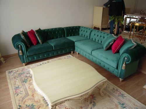 Grüne chesterfield textil - grüne,
