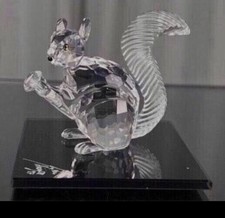 Swarovski Figur 10 Jahre Jubiläum Eichhörnchen auf signierter Glasplatte Top!