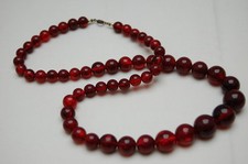 Cherry amber Bakelit Faturan Kugel Collier Kette 55 Gramm