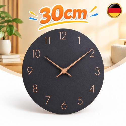 Wanduhr 30cm lautlos quarz - 30cm,