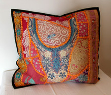 Kissenbezug Kissenhülle Mehrfarbig Bestickt Handarbeit Baumwolle 43 x 43 cm