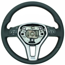 Leder Lenkrad für Mercedes W204 GLK W212 W207 W117 W176 neu bezogen h.grau Naht