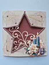 Laser Grußkarte, Weihnachtsgrußkarte, mi 3 D Motiv und Halbperlen