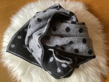 NEU Cashmere Lana Schal Italy Schwarz Grau Kaschmir Loop Flauschig