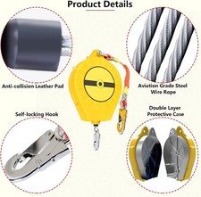  Höhensicherungsgerät Absturzsicherung Einziehbar 10/15/20m für Luftarbeiten DE