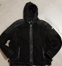 Lammlederjacke Herren Gr. 62, in Bikerstil, schwarz.  