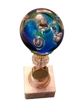 Glas-Kugel Pokal Deko, neuwertig, Formen- und Farbenspiel 