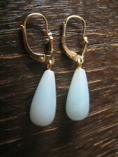 elegante Ohrringe Hänger feine zart blaue Amazonit Pampeln 925er Silber gold NEU