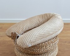 100% MINKY Beige Seitenschläferkissen Stilllkissen Schwangerschaftskissen