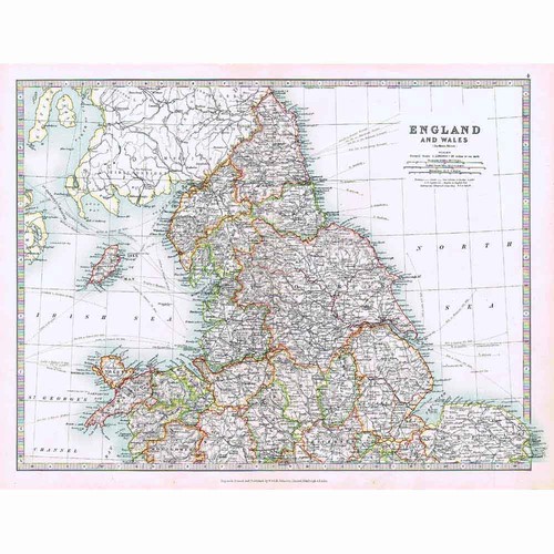 Antike karte 1914 england - antike,