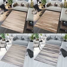Teppich Kurzflor Modern Design Streifen Beige Grau Verwischt Wohnzimmer ÖKOTEX