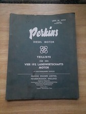 Perkins Diesel Motor Teilliste Vier 192  4192 ab Motor-Nr. 2500251 Traktor Liste