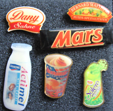 6 x  PIN Süses Actimel , DANY SAHNE , Mars . Manhattan , Puten Bernhard Matthews