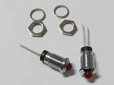 10 Stück/pcs LED Fassung mit LED 5mm ROT-Metallfassung Außenreflektor LED HOLDER