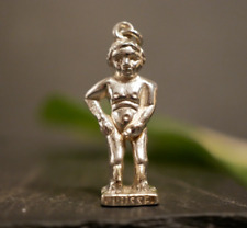 Kultiger 800 Silber Anhänger Manneken Pis Brüssel Belgien Figur Tracht Charivari