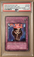 2002 Yu-Gi-Oh DRAGON CAPTURE JAR MISSING NAME Legend Of Blue Eyes LOB-G035 PSA 6