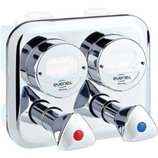 Evenes Wasserzähler Fertig-set für Montageblock  mit Wasseruhr Kalt/Warm